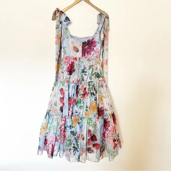 BHLDN Geisha Designs Isabella Tiered Square-Neck A-Line Midi Dress - Picture 7 of 8